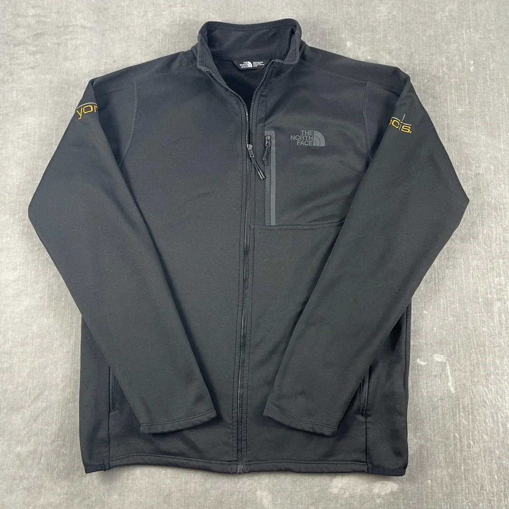 The North Face Mens Medium Black Full Zip Fleece Jacket Yomi Logo NF0A3LHB